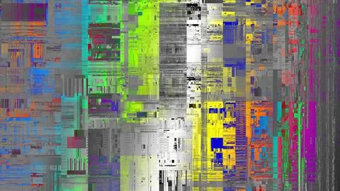 TV noise static effect, abstract glitch background. Fractal digital art patte Illustrazione stock
