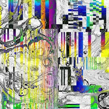 TV noise static effect, abstract glitch background. Fractal digital art patte イラスト素材