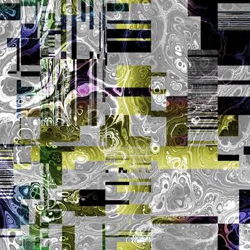 TV noise static effect, abstract glitch background. Fractal digital art patte イラスト素材