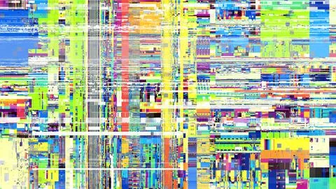 TV noise static effect, abstract glitch background. Fractal digital art patte 写真素材