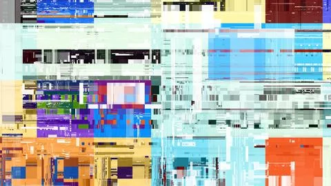 TV noise static effect, abstract glitch background. Fractal digital art patte 写真素材