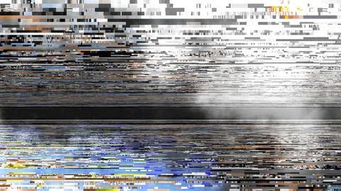 TV noise static effect, abstract glitch background. Fractal digital art patte Stock Photos