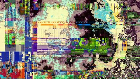 TV noise static effect, abstract glitch background. Fractal digital art patte Stock Photos