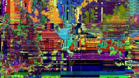 TV noise static effect, abstract glitch background. Fractal digital art patte Stock Photos