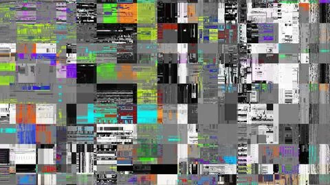 TV noise static effect, abstract glitch background. Fractal digital art patte Stock Photos