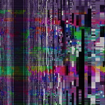 TV noise static effect, abstract glitch background. Fractal digital art patte 写真素材