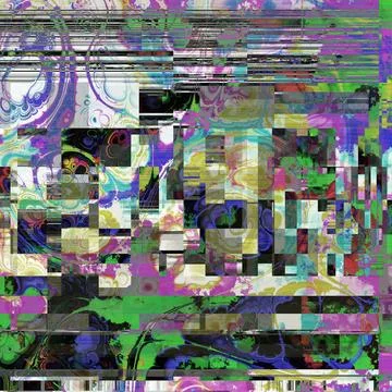 TV noise static effect, abstract glitch background. Fractal digital art patte Stock Photos