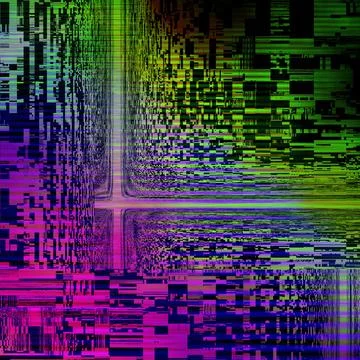 TV noise static effect, abstract glitch background. Fractal digital art patte 写真素材