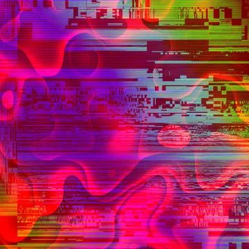 TV noise static effect, abstract glitch background. Fractal digital art patte Foto stock