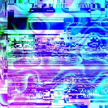 TV noise static effect, abstract glitch background. Fractal digital art patte Foto stock