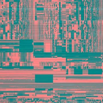 TV noise static effect, abstract glitch background. Fractal digital art patte 写真素材