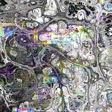 TV noise static effect, abstract glitch background. Fractal digital art patte 스톡 사진
