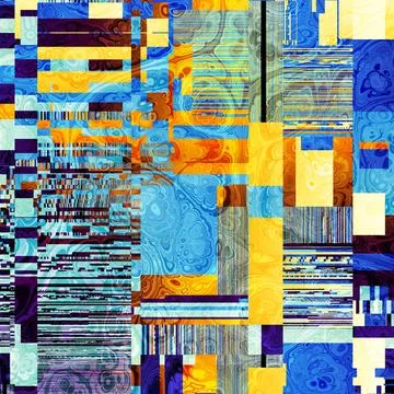 TV noise static effect, abstract glitch background. Fractal digital art patte Foto stock