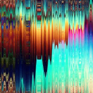 TV noise static effect, abstract glitch background. Fractal digital art patte 写真素材
