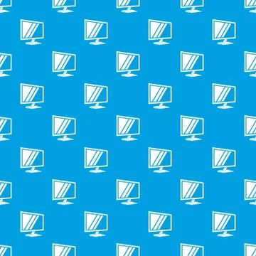 Tv pattern vector seamless blue Stock Illustration