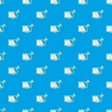 Tv pattern vector seamless blue Illustrazione stock