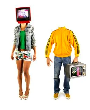 Tv people Stock Illustration
