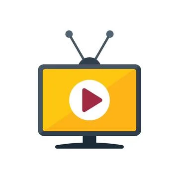 Tv person icon flat vector. Camera press Stock Illustration