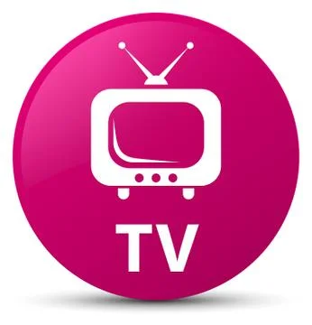 TV pink round button Stock Illustration