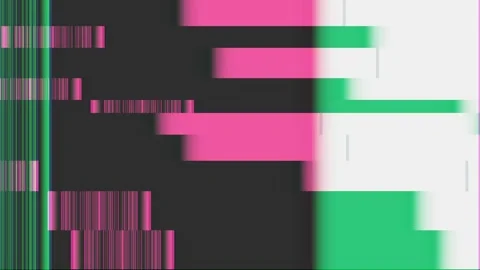 TV pixelated screen, geometrics shapes patterns , bad reception, bug, loop Stock Footage 118548355