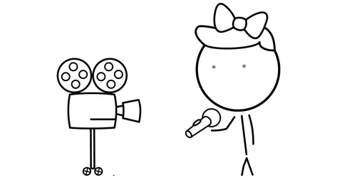 TV presenter in front of camera Stock Footage 301980313