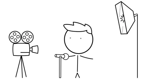 TV presenter working on the program Stock Footage 301866899