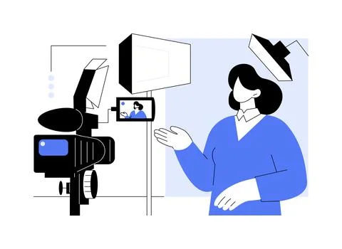 TV program host isolated cartoon vector illustrations. Stock Illustration