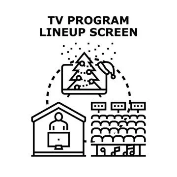 Tv program lineup screen planning holiday content イラスト素材