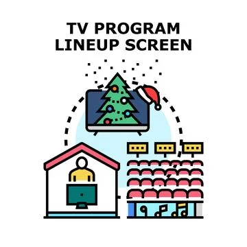 Tv program lineup screen planning holiday content Illustrazione stock