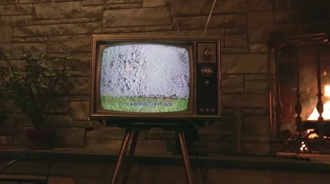 TV with Rabbit Ears Stock Footage 50254562