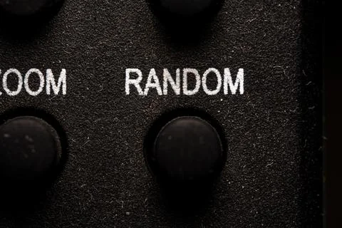 Tv random icon and button close up of a old dusty black Television remote c.. Stock Photos