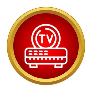 Tv receiver box broadcasting media content vector icon イラスト素材