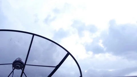 TV reception pole on sky with cloud,time lapse  Stock Footage 81934246