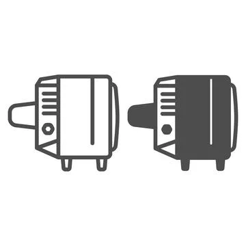 TV Record line and solid icon, monitors and TV concept, soviet union tv record Illustrazione stock