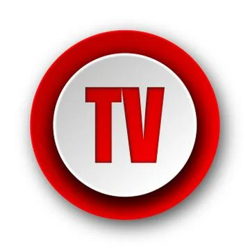 Tv red modern web icon on white background. Stock Illustration