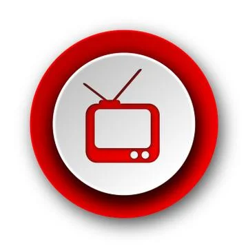 Tv red modern web icon on white background. Stock-Illustration