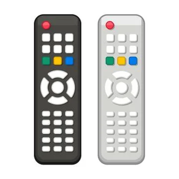TV Remote Control in Black and White Design. Vector Stock Illustration