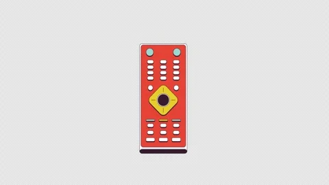 TV remote control button pushing line 2D object animation Stock Footage 256210147