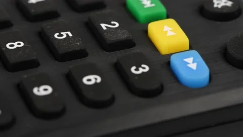 TV remote control. Close-up. 4K UHD video footage Stock Footage 164534280