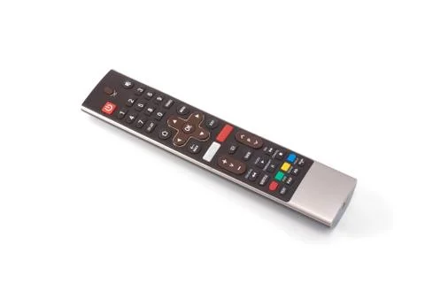TV remote control close-up on white background Stock Photos