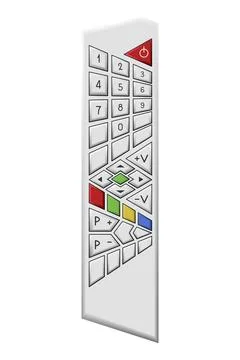 Tv remote control design with buttons. Wireless power media device to switch Ilustração Stock