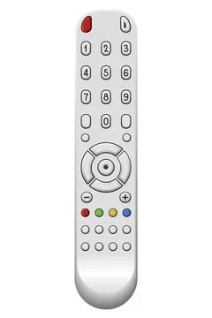 Tv remote control design with buttons. Wireless power media device to switch Ilustração Stock
