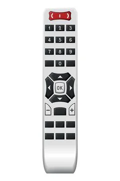Tv remote control design with buttons. Wireless power media device to switch Ilustração Stock