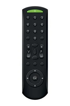 Tv remote control design with buttons. Wireless power media device to switch Ilustração Stock