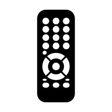 TV Remote Control Icon Black Silhouette Vector Stock Illustration