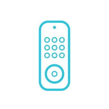 TV remote control icon. Isolated on white background. From blue icon set. Stock Illustration