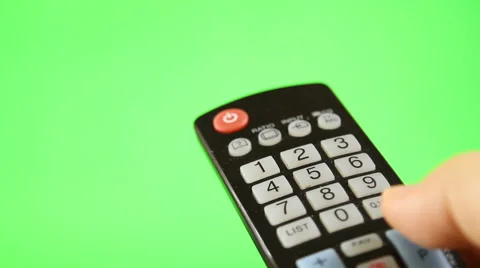 TV remote control isolated on green screen Stock Footage 52362616
