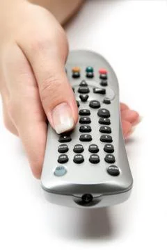 TV Remote Control Isolated on a White Background Foto stock