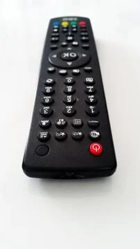 TV Remote Control Isolated on White Stock-Fotos