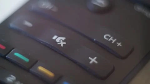 TV Remote Control, mute button Stock Footage